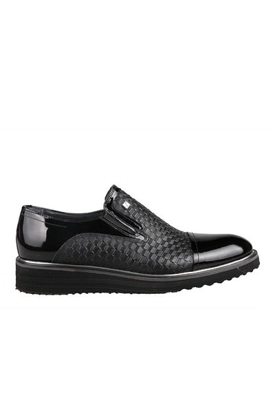 Fosco Ανδρικά παπούτσια casual 9011 Γνήσιο Δερμάτινο Μαύρο Λουστρίνι