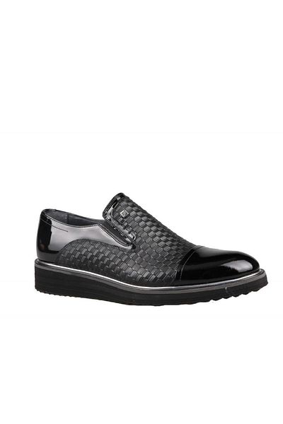 Fosco Ανδρικά παπούτσια casual 9011 Γνήσιο Δερμάτινο Μαύρο Λουστρίνι