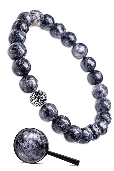 Tesbih Atölyesi Certified Silver Faceted Natural Iolite Natural Stone Bracelet - Water Sapphire