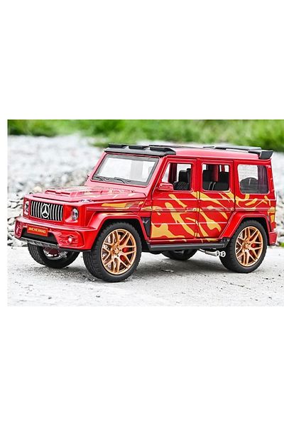 tmtoysandmore عادم مرسيدس بنز عادم دخاني مضيء صوت أبواب مضيئة فتح غطاء المحرك صندوق الأمتعة مصبوب 1.24 أحمر