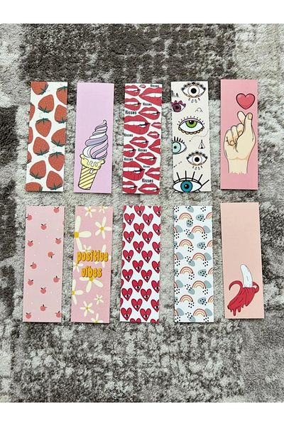 Paytak Moda Pink Design Colorful Mixed 10 Pieces Bookmark Set Pytkayrac106