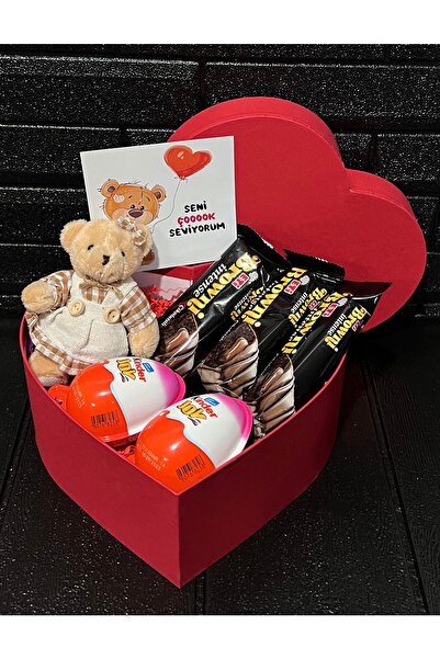 lenostra Sevgiliye Hediye Kalp Kutuda Elbiseli Mini Ayıcık - Browni Intense V...