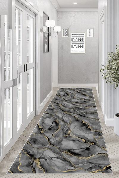 Thalia Home Неплъзгаща се основа - Измиващ се килим с дигитален печат за кухн...