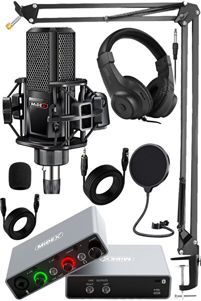 Midex Central-gr Pack-1 Stüdyo Kayıt Ekipmanları Glx-700gr Ses Kartı Mx-2020 ...