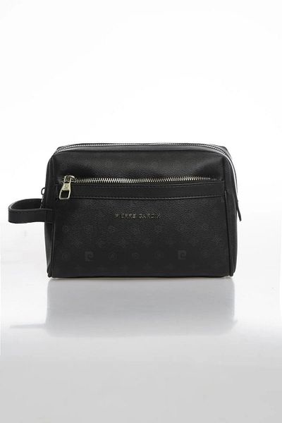 Pierre Cardin 01pc001179 حقيبة يد رجالية حقيبة كتف حقيبة حلاقة شخصية مطبوعة باللون الأسود