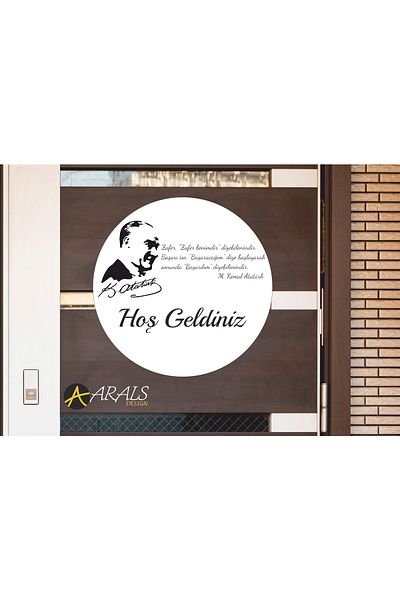 Arals Design Designed Door Ornament with Atatürk Portrait UV Print