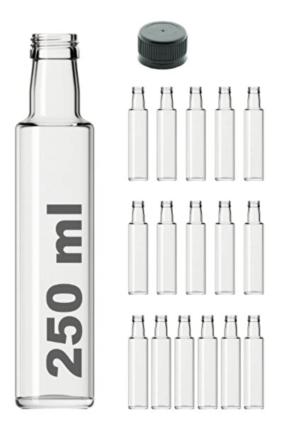 Milea 16 Adet Çok Amaçlı Şeffaf Cam Yuvarlak Dorika Şişe 250 Ml - Sızdırmaz Kapaklı