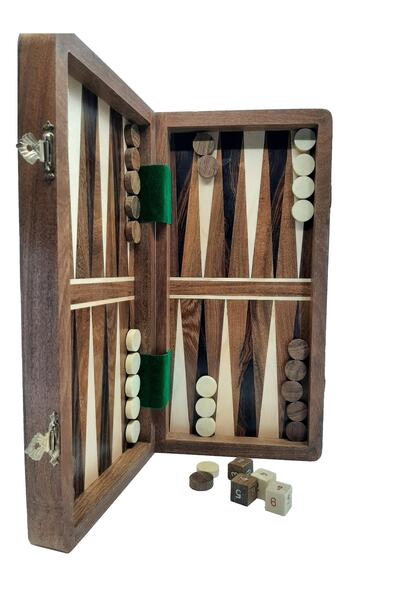 Eser Oyun Komple Ahşap Mıknatıslı Satranç Ve Tavla Takımı Küçük Boy (31cm)