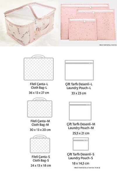 Flosoft Onikiden 6’lı Bebek Doğum Çanta Seti, Çok Kullanışlı Düzenleyici Seyahat 6’lı Set