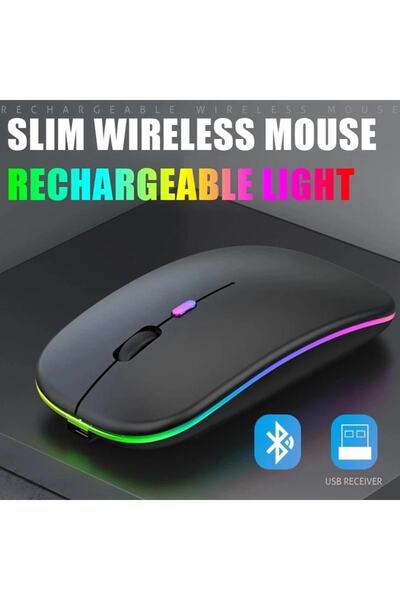 Alfa MEC Tüm Cihazlara Uyumlu Mouse Bluetooth Wireless Şarjlı Fare 2.4g Macbook Ipad Bilgisayar Telefon