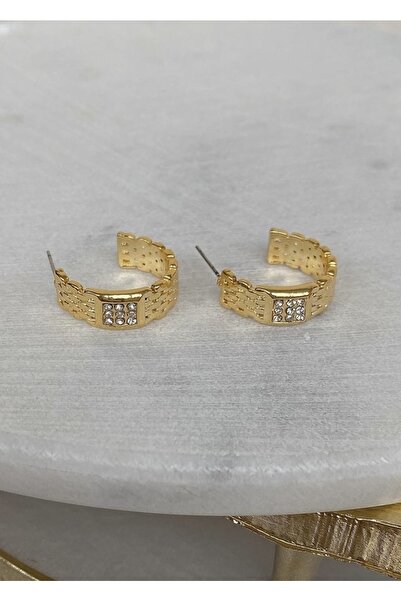 takıtarzım أقراط هوب حجر الزركون الذهب