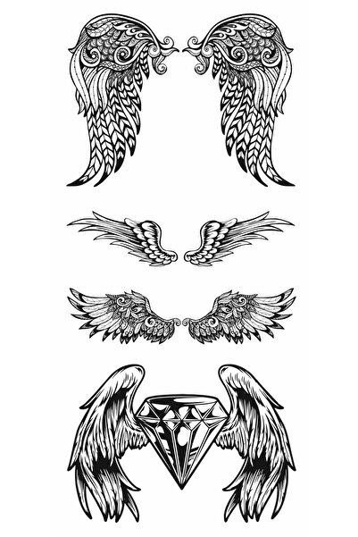 Trendonline Melek Kanatları Geçici Vücut Dövmesi