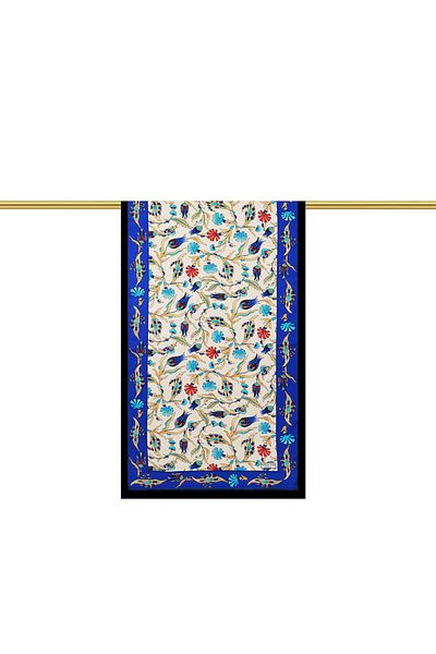 Bursa İpek Saks Black Carnation Tulip Silk Scarf