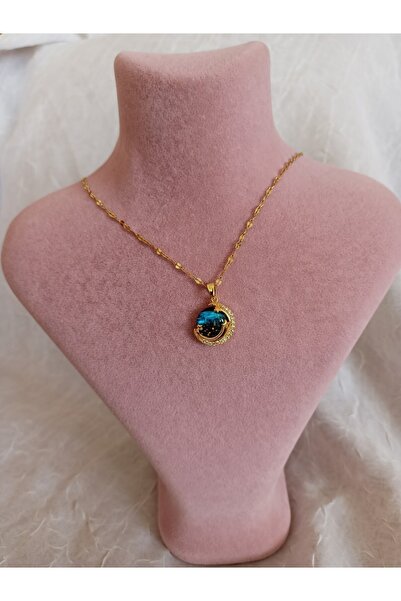 Design Blue Planet Star Necklace with Steel Stone