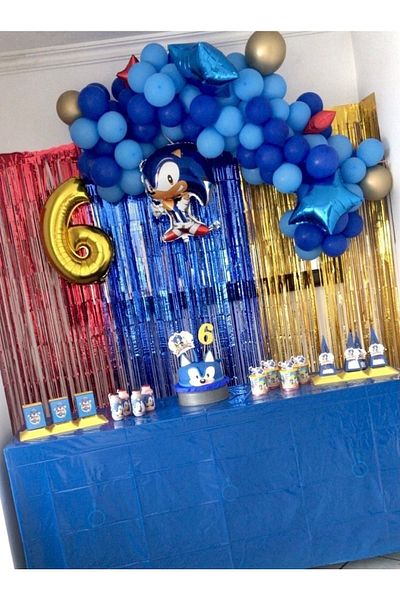 MFM Party Sonic Themed Chain Balloon Birthday Set