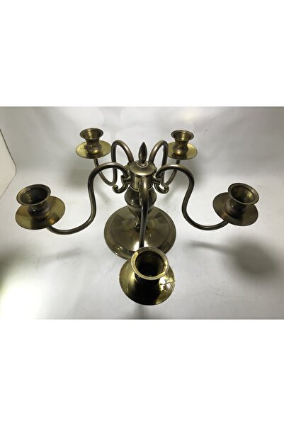 tayfuntufan antika koleksiyon Avrupa pirinç şamdan 18,5 cm yüksekliğinde 33 cm genişliğinde