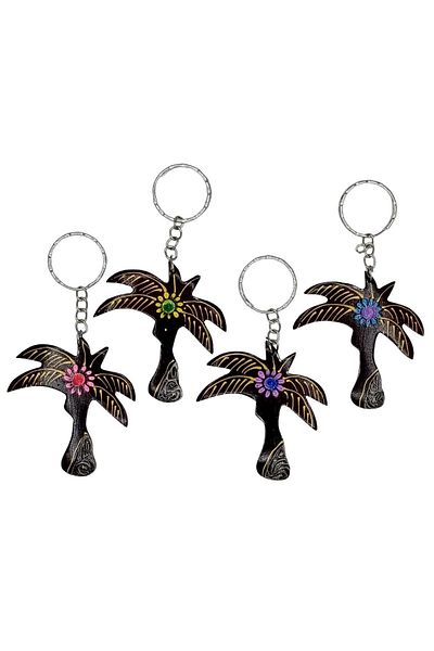 Dünyadan Hediyeler Coconut Palm Keychain Quadruple Gift Pack