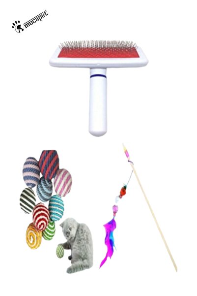 MUCAPET Cat Toy Fishing Rod Cat Dog Comb Crawl Cat Play Ball 1 Piece S: 14