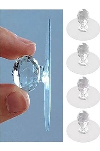 Fırtına Ticaret Yapışkanlı Kristal Başlıklı Dolap Çekmece Ayna Kulpu 2 Adet