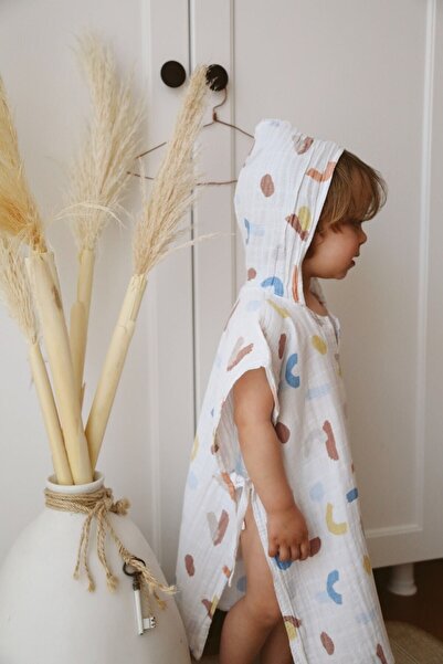 Tarkito Organic معطف باستيل بغطاء للرأس من الموسلين لعمر 1-5 سنوات