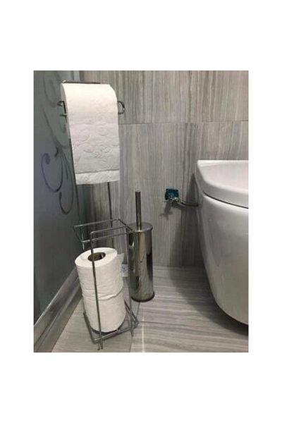 HomeTarz Ατσάλινο Ανταλλακτικό Δοχείο Ρολό Τουαλέτας Θήκη Χαρτοπετσέτας Μπάνιου Wc Θήκη χαρτοπετσέτας 65 εκ.