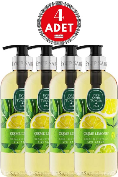 Eyüp Sabri Tuncer Çeşme Lemon Natural Olive Oil Liquid Soap 500 Ml 4 Pieces
