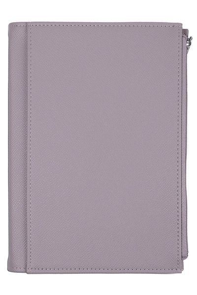 Victoria's Journals Zipco Soft Protective Zippered Pocket Striped Block Notepad 14x20 Cm Lilac