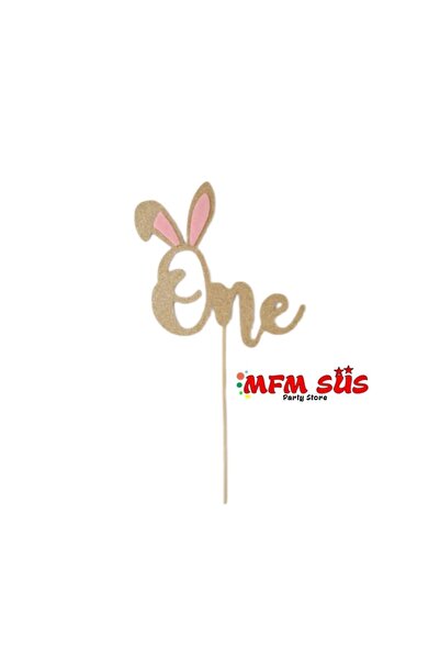 MFM زخرفة كعكة مسواك إيفا واحدة مع أرنب للحفلات