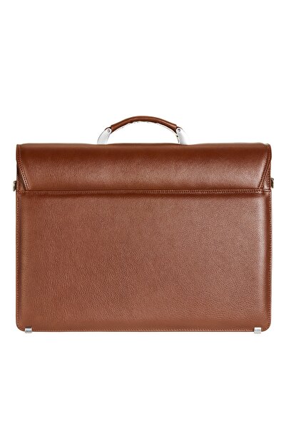 Grande 4211 Genuine Leather Laptop Compartment Briefcase Brown