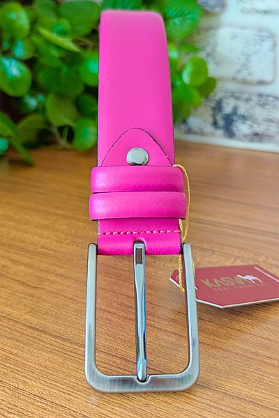 KASVA DERİ 3.5 Cm Pink Original Leather Belt