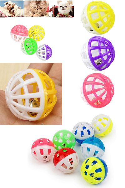 BİTERSE 6 Pieces Pet Play Ball Rattle Cat Toy 3.5 Cm