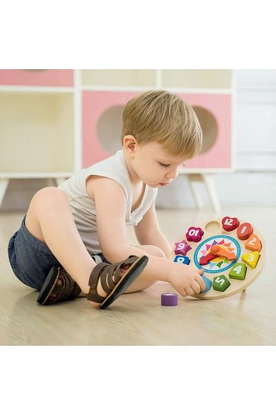 Classic World Learning Calimera Toys Wooden Clock