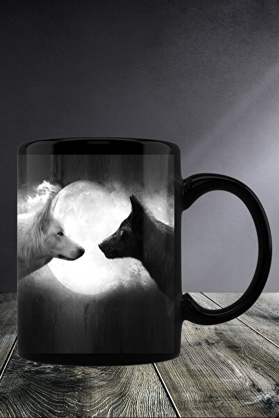 bymat عزيزي الذئب تحت عنوان كوب زجاجي أسود مرئي