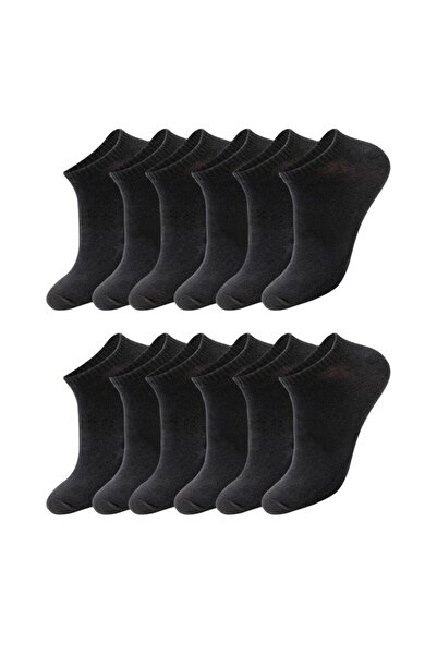 çorapmanya 12 Çift Koton Ekonomik Karışık Renk Kadın Patik Çorap