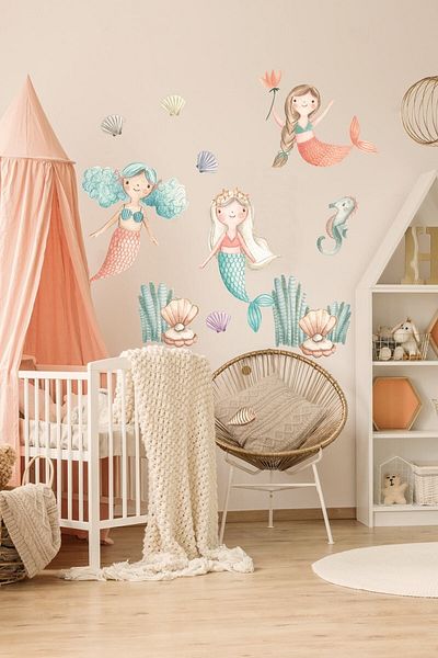 Sim Tasarım Triple Mermaids Wall Sticker Set