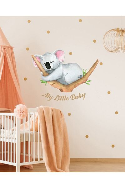Sim Tasarım Sleepy Koala Wall Sticker Set - Sim111 -