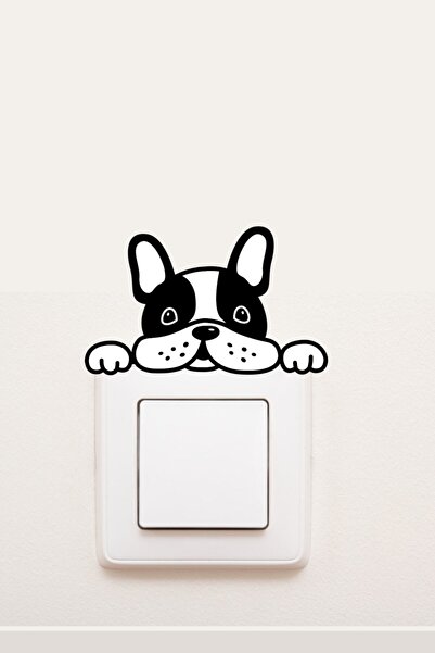 Sim Tasarım Sevimli Köpek Dekoratif Priz Sticker