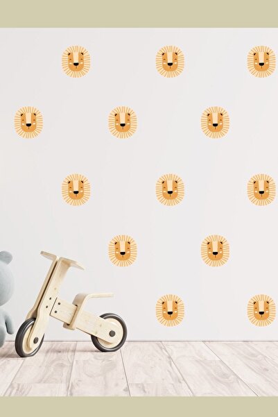 Sim Tasarım Aslan Kafalar Duvar Sticker Seti