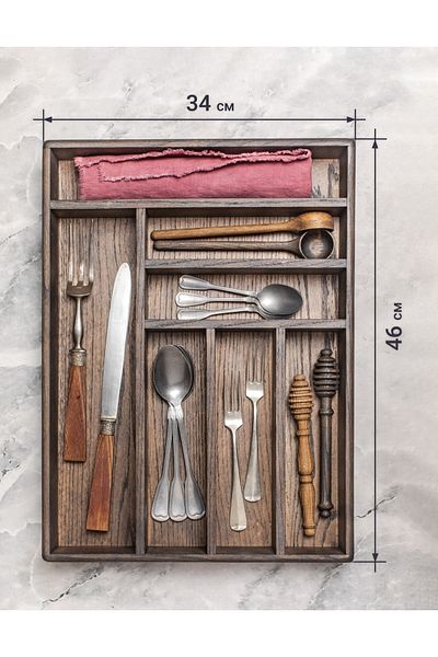 Esci Design Wooden Spoon Holder - Drawer Spoon Holder - Kitchen Organizer - Multi-Purpose Box - 7 Compartment Spoon Holder