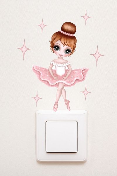 Sim Tasarım Socket - Glittering Ballerina Decorative Socket Sticker - Sim718