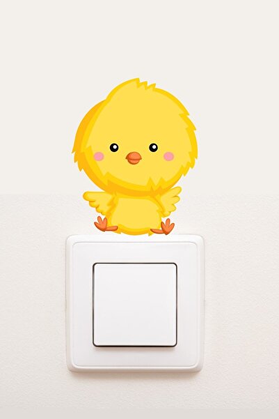 Sim Tasarım - Priz - Sevimli Civciv Dekoratif Priz Sticker - Sim734
