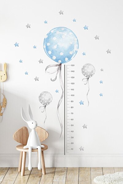 Sim Tasarım - Sim93- ملصق حائط لقياس الارتفاع مع بالون أزرق