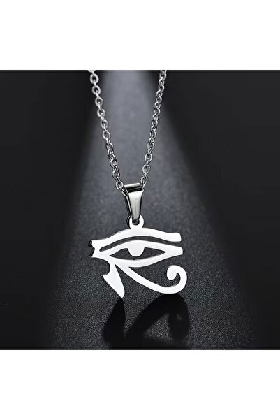 Slons Aksesuar 925 Ayar Gümüş Minimalist Horus'un Gözü Kolye Özel Üretim El Y...