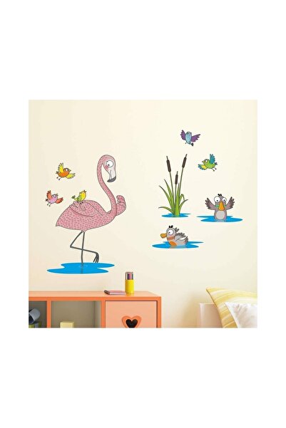 Sim Tasarım Dreamwallart Flamingo Forest Kids Room Wall Sticker Colorful