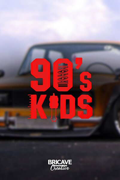 Bricave 90's Kids Jdm Car-motorcycle Windshield Label Sticker 18x18cm