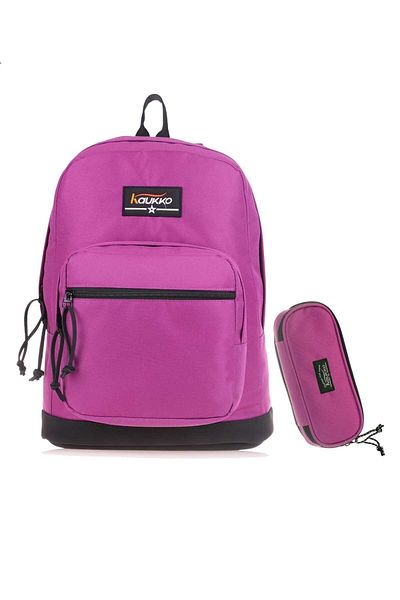 KAUKKO Set of 2 Sport Plum Backpack and Pencil Bag