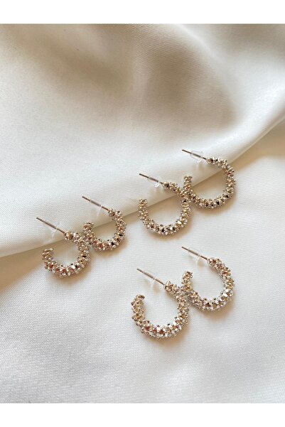 Silver Color Serrated Ring Earrings in Six
