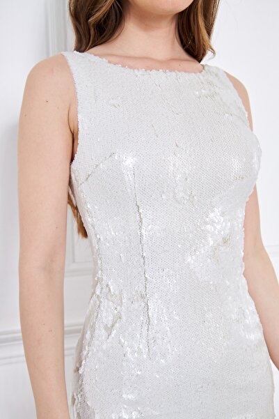 Silk Parade Beyaz Mini After Party Elbise