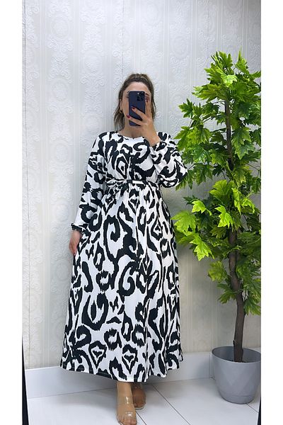 YILMAZBARMAZ Rochie de damă cu mâneci liliac cu model de vopsea