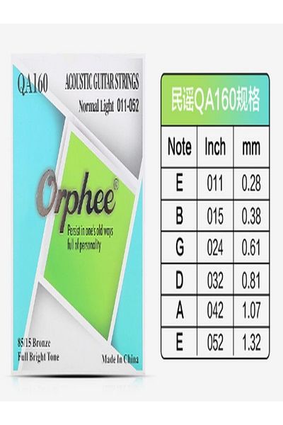 Orphee Qa160 Model Acoustic Guitar String - Normal Light